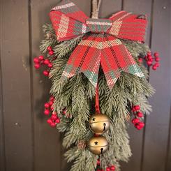 Plaid &amp; Pine Door Swag